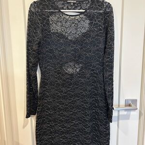 MED MINI EXPRESS BLACK LACE DRESS